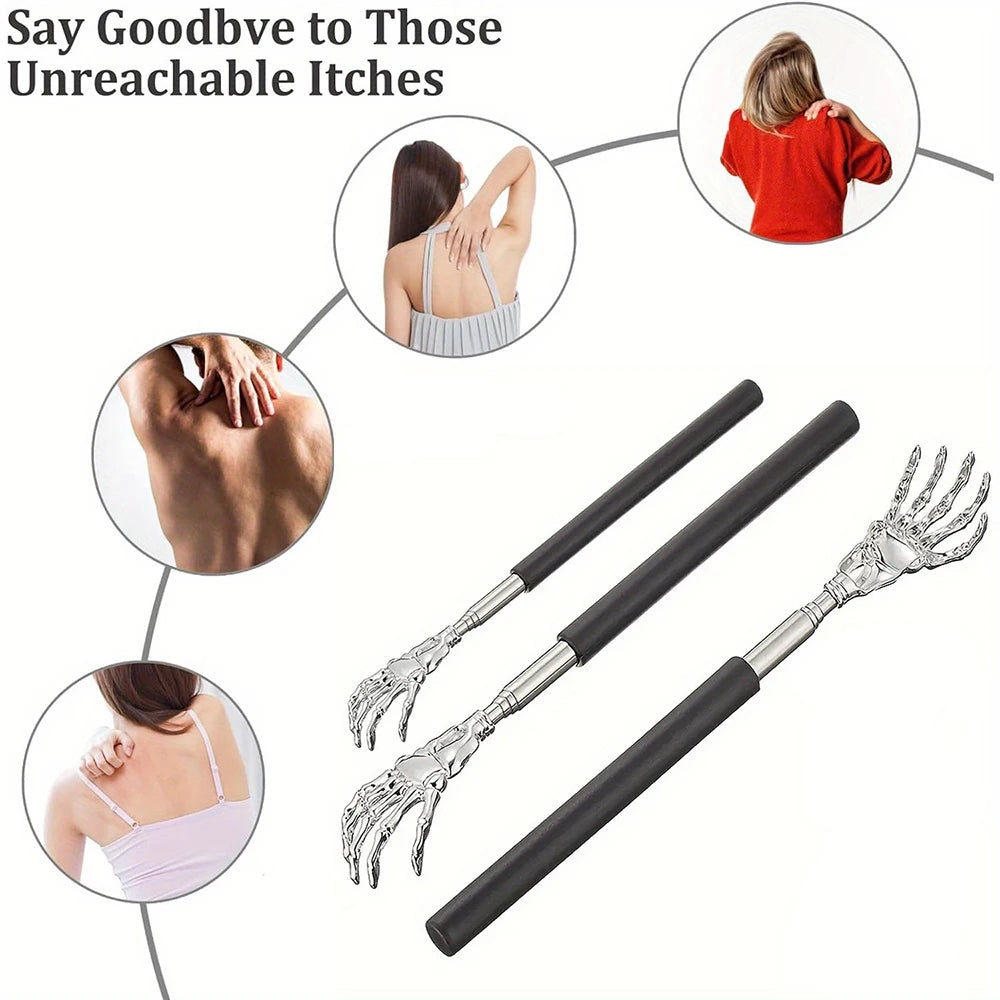 Telescopic Back Massager Back Scratcher Stainless Steel Itching Massager Devices Extendable Telescoping Itch Stick Health Care