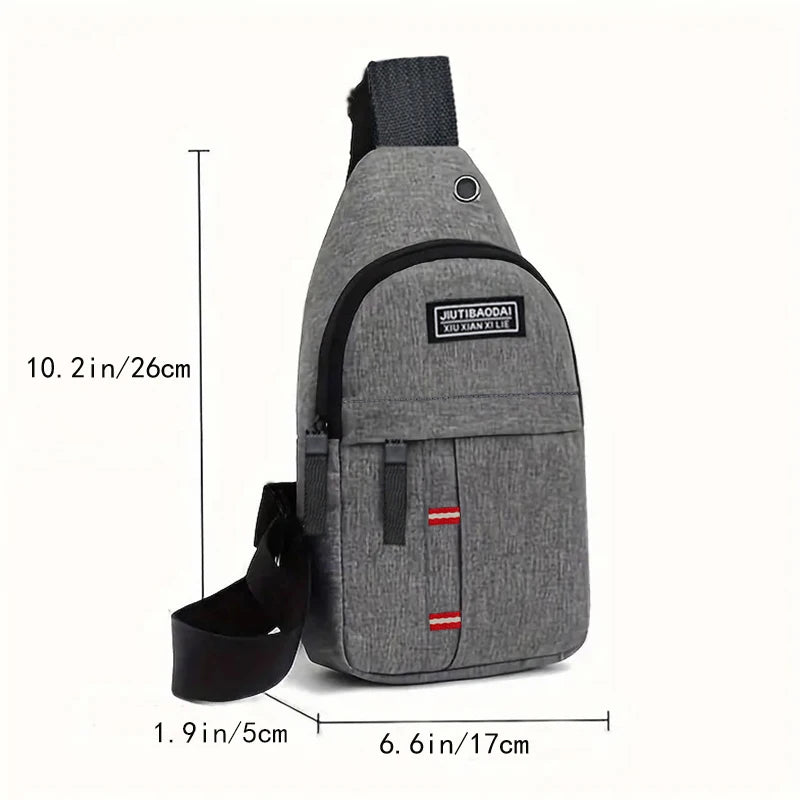 Neutral style, adjustable front pocket for both men and women, single shoulder Oxford cloth pocket bag