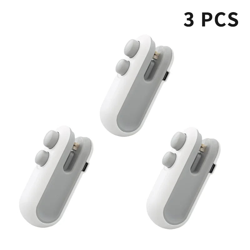 Mini Sealing Machine USB Rechargable Heat Sealer Storage Bag Plastic Package Food Sealer Clip Bag Handheld Food Heat Sealer