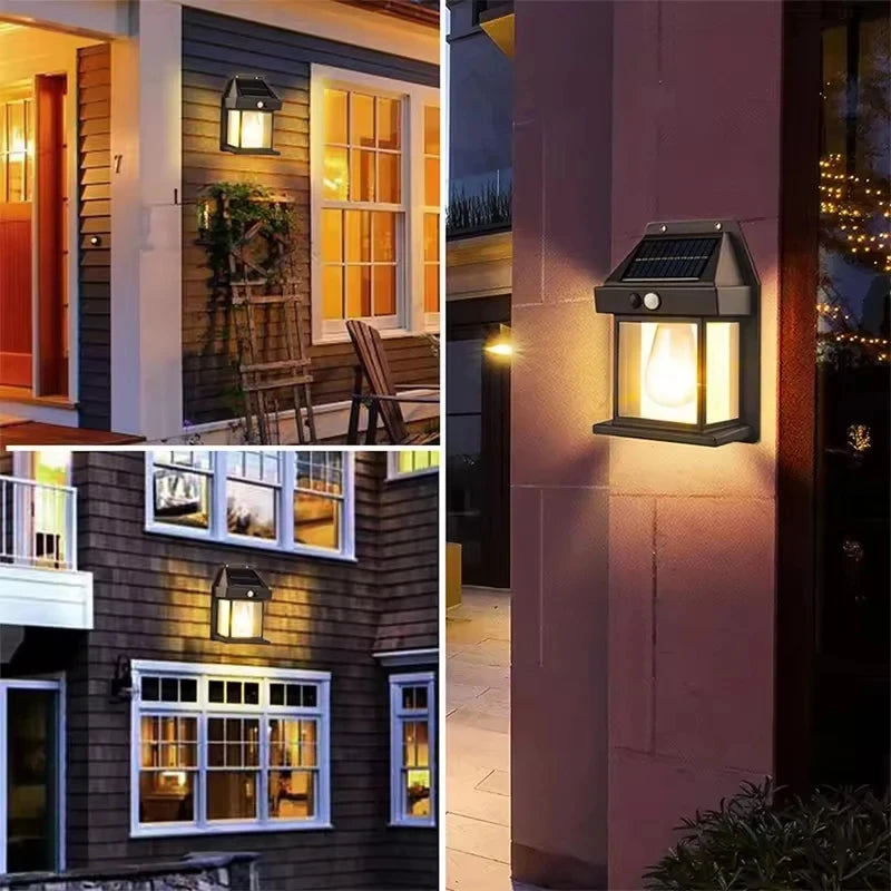 Solar Tungsten Filament Lamps Outdoor Lighting Waterproof Intelligent Induction Courtyard Garden Solar Wall Small Night Lights