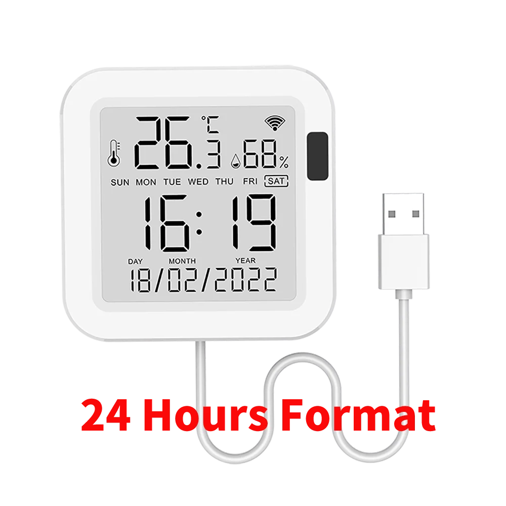 Tuya WiFi Temperature Humidity Smart Sensor With Backlight for Smart Home Var SmartLife Work with Alexa Google Assistant