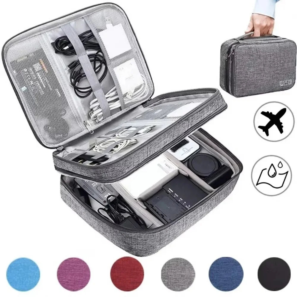 Cable Storage Bag Portable Data Cable Headphone Organizer Bag Waterproof Digital Electronic Organizer USB Data Line Charger Bag